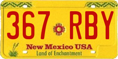 NM license plate 367RBY