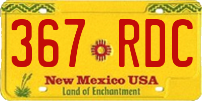 NM license plate 367RDC