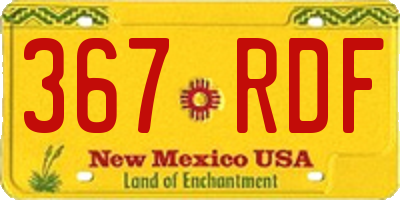 NM license plate 367RDF
