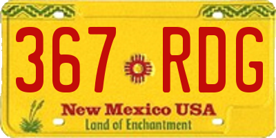 NM license plate 367RDG