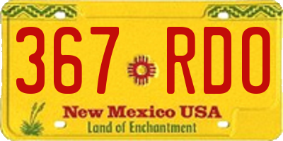 NM license plate 367RDO