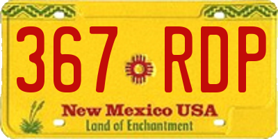 NM license plate 367RDP