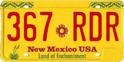 NM license plate 367RDR