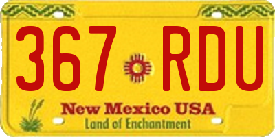 NM license plate 367RDU