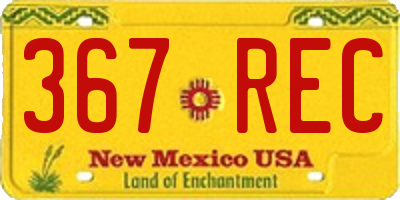 NM license plate 367REC