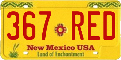 NM license plate 367RED