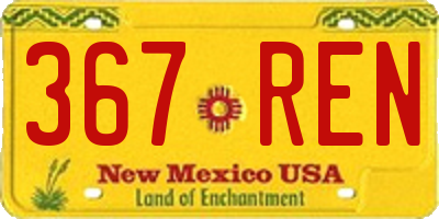 NM license plate 367REN