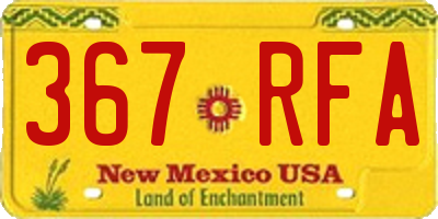 NM license plate 367RFA
