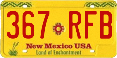 NM license plate 367RFB