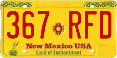 NM license plate 367RFD