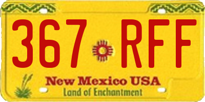 NM license plate 367RFF