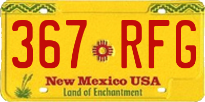 NM license plate 367RFG