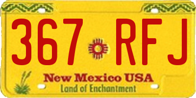 NM license plate 367RFJ