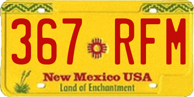 NM license plate 367RFM