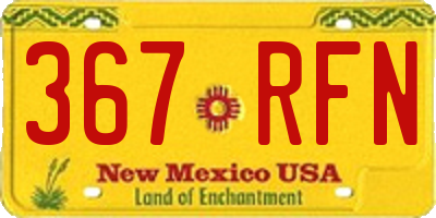 NM license plate 367RFN