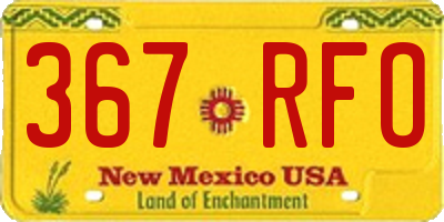NM license plate 367RFO