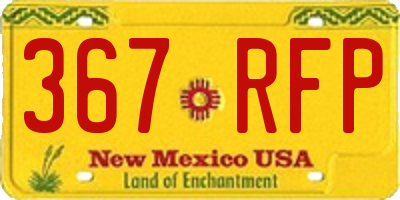 NM license plate 367RFP
