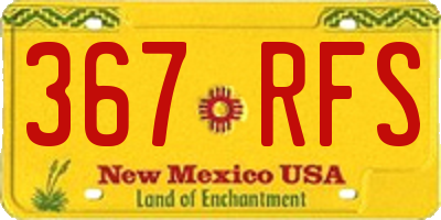 NM license plate 367RFS