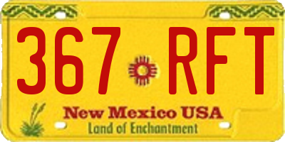 NM license plate 367RFT