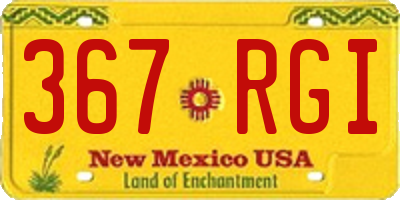 NM license plate 367RGI