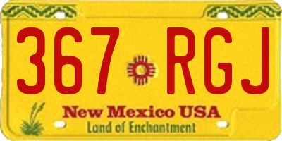 NM license plate 367RGJ