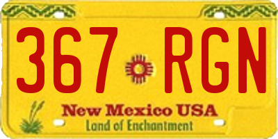 NM license plate 367RGN