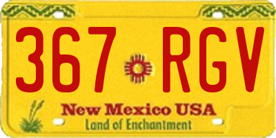 NM license plate 367RGV