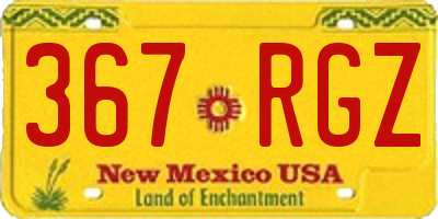 NM license plate 367RGZ