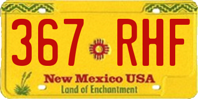 NM license plate 367RHF