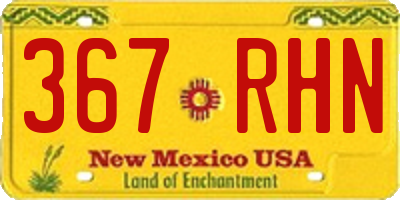 NM license plate 367RHN