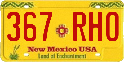 NM license plate 367RHO