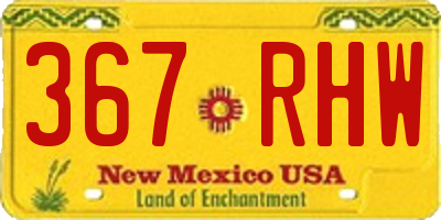 NM license plate 367RHW
