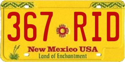 NM license plate 367RID