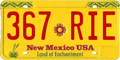 NM license plate 367RIE