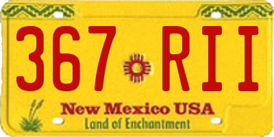 NM license plate 367RII