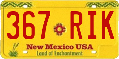 NM license plate 367RIK