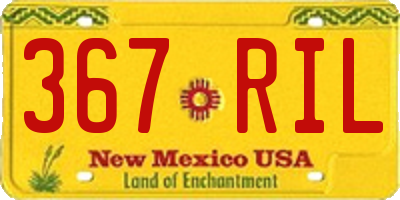 NM license plate 367RIL