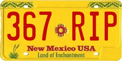 NM license plate 367RIP