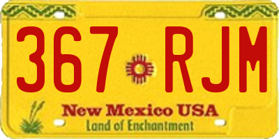 NM license plate 367RJM
