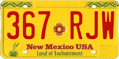 NM license plate 367RJW