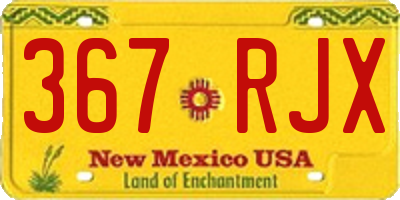 NM license plate 367RJX
