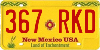 NM license plate 367RKD