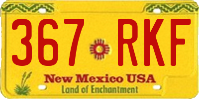 NM license plate 367RKF