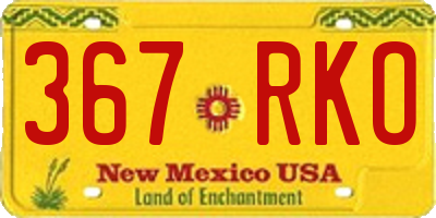 NM license plate 367RKO