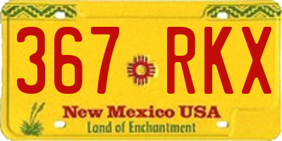 NM license plate 367RKX