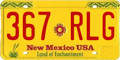 NM license plate 367RLG