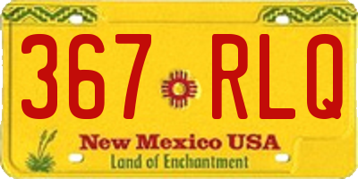NM license plate 367RLQ