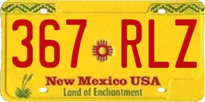 NM license plate 367RLZ