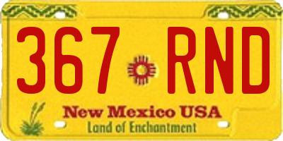 NM license plate 367RND