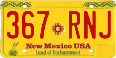 NM license plate 367RNJ